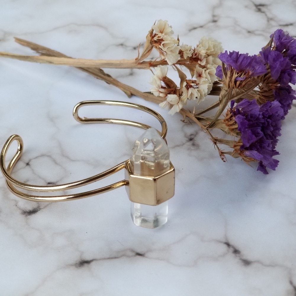 Gold Toned Crystal Cuff